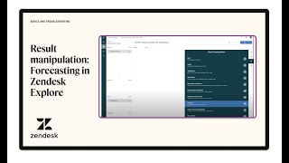 Result manipulation Forecasting in Zendesk Explore [upl. by Noxas]