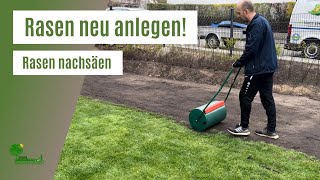 Rasen neu anlegen im April  Rasen nachsäen  Rasen düngen  Tipps für die Bodenvorbereitung [upl. by Asha]