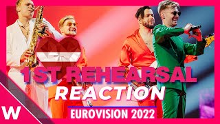 Latvia First Rehearsal Citi Zēni quotEat Your Saladquot  Eurovision 2022 Reaction [upl. by Kelvin]