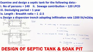 Design of Septic tank and Soak pit  Construction of Septic tank and soak pit  septic tank design [upl. by Shurlock794]