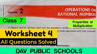 DAV class 7 maths chapter 2 worksheet 4 ‐ all questions solved [upl. by Malloch]