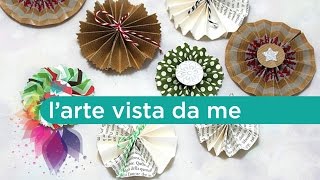 Coccarde di carta Tutorial Paper RosettesScrapbooking TutorialChristmas Packaging [upl. by Rehpotsirahc86]