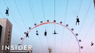 New Zipline Flies Over The Vegas Strip [upl. by Mich883]