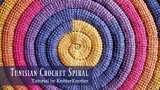 Tunisian Crochet Spiral Tutorial  Right handed [upl. by Ami]