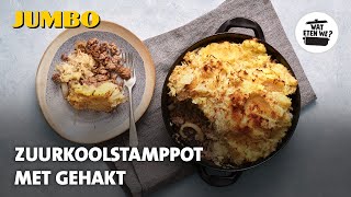 Wat eten we Zuurkoolstamppot met gehakt [upl. by Adnerol]