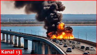 Crimean Bridge suffers structural degradation after Ukrainian army strikes [upl. by Nivat]