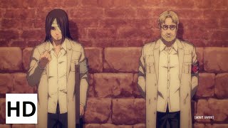 English dub Attack on titan Reveal of the Armored titan and Colossal titan [upl. by Nylodnew]