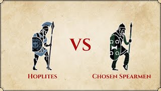 ROME II Total War  Hoplites VS Chosen Spearmen [upl. by Cestar]