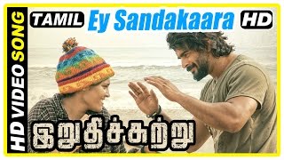 Irudhi Suttru Tamil Movie  Scenes  Ey Sandakaara Song  Ritika falls for Madhavan  Mumtaz [upl. by Sitnik]