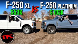 New Ford F250 Work Truck vs Premium Diesel F250 What Do You Get for an Extra 50K [upl. by Annahs158]