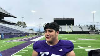 Husky Football 2024 Spring Practice interview with Sebastian Valdez [upl. by Yaniv]