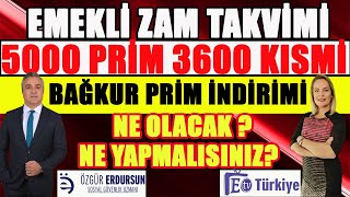 Emekli Zam Takvimi 5000 Prim 3600 Kısmi Bağkur Prim İndirimi Ne Olacak  Ne Yapmalısınız [upl. by Lanti]