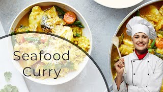 Homemade Cocoanut Fish Curry  Mix Seafood Curry Recipe  Rosa Recipes [upl. by Mundford]