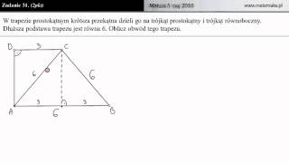 Zadanie 31  Matura z matematyki 2010 [upl. by Heinrik859]