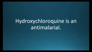 How to pronounce hydroxychloroquine Plaquenil Memorizing Pharmacology Flashcard [upl. by Oemor]