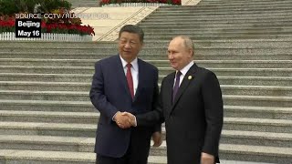 Xi Jinping Welcomes Vladimir Putin in Beijing [upl. by Mikihisa]