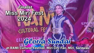 Finalist Gloria  Miss Miri Fest 2024 at RAMI Cultural Festival 2172024 Miri City Fan Miri [upl. by Atsirtal]