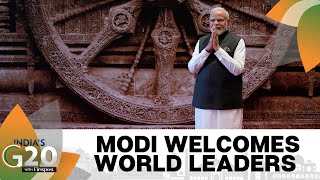 G20 Summit 2023 Indias PM Modi Welcomes Leaders at Bharat Mandapam [upl. by Enomrej544]