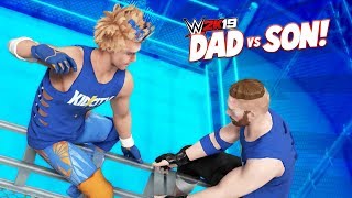 DAD vs SON in a CAGE WWE 2k19 Family Battle  KCity GAMING [upl. by Llertnac]