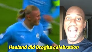 Haaland did Drogba goal celebration as he scores penalty against Young Boys [upl. by Nereen235]