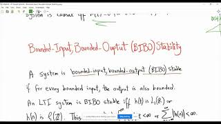 09 BoundedInput BoundedOutput BIBO Stability  Eigenfunctions of LTI Systems  Fourier Series [upl. by Islean]