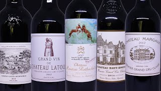 5 First Growths Bordeaux drinking Lets buy amp enjoy Bordeaux Premier Grands Crus in LA USA [upl. by Poul]