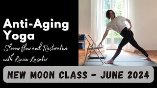 AntiAging Yoga Gentle Chair Slooow Flow and Restorative [upl. by Shanley890]