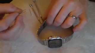 Casio metal watch bracelet how to remove links [upl. by Jerrilyn]