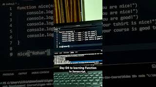 Day 04 to learning Function in Javvascript [upl. by Yerroc]