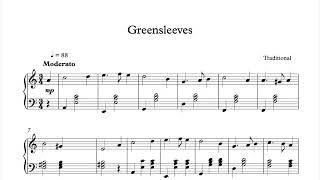 Greensleeves  Piano Sheet music Short [upl. by Nicolis61]