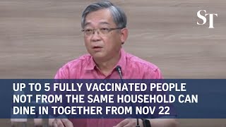 Up to 5 vaccinated people from different households can dine out from Nov 22 [upl. by Lleuqar]