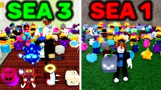 100 Fruit Rolls in 3rd Sea vs 1st Sea Blox Fruits [upl. by Yahsal]