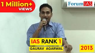 IAS Rank 1 Gaurav Agarwal Talk on Life in IAS  Must Watch at ForumIAS Community Meet [upl. by Caassi654]