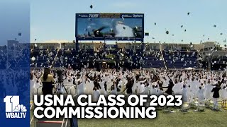 US Naval Academy holds commissioning ceremony for class of 2023 [upl. by Avihs]