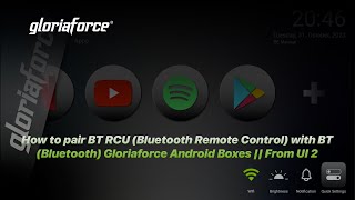 How to pair BT RCU Bluetooth Remote Control with BT Bluetooth Gloriaforce Android Boxes UI 2 [upl. by Ciryl]