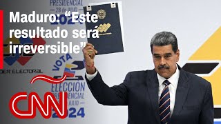 Maduro celebra tras ser proclamado presidente por el CNE “Este resultado será irreversible” [upl. by Eisned]