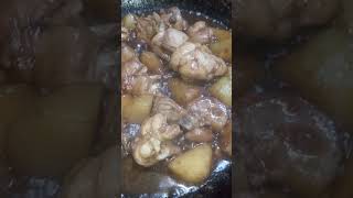 adobong manokwith fried potato yumny😋 [upl. by Nedap307]