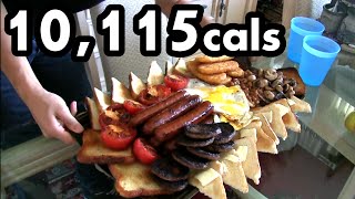 Massive 10000 Calorie English Breakfast Challenge [upl. by Eitra]