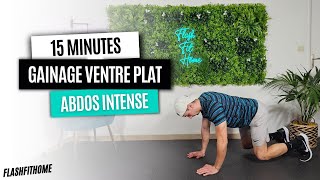 15 MIN  ABDOS GAINAGE VENTRE PLAT 😱 Séance Abdos Intense 🔥 Maxime CABURET  FlashFitHome [upl. by Terhune460]