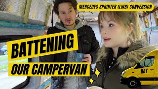 Battening our Campervan Walls and WHY we are seeking adventure  Mercedes Sprinter Van Conversion [upl. by Annahtur]