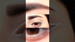 white eyeliner makeup tutorial  eyeliner tutorial for hooded eyes  how to apply white kajal in eye [upl. by Ludlow]