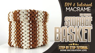 Macrame Storage Basket  BIG VERSION  Step by Step Tutorial  macrame tutorial [upl. by Yhcir505]