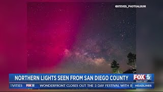 PHOTOS Rare solar storm brings northern lights to San Diego County [upl. by Otnas77]