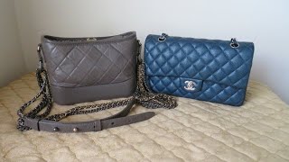 Chanel ML Classic Flap vs Chanel Small Gabrielle Bag  What fits Comparison  Mod shots [upl. by Nemaj]