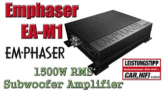 Emphaser EAM1 1Kanal Endstufe 1500W RMS Verstärker Unboxing [upl. by Nussbaum]