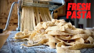 How to make Fresh pasta 100 whole wheat 2 minutes dough with 2 ingredients [upl. by Moyer375]