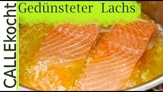 Butter bei die Fische  Lachs in Weißwein gedünstet  Lecker schnell [upl. by Rabka]