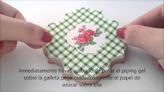 Cómo decorar galletas con papel de azúcar Tutorial [upl. by Delaney]