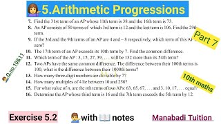 10th class math Chapter 5Arithmetic Progressions 💁Exercise 52 Q no 10amp11CBSENCERT [upl. by Onil]