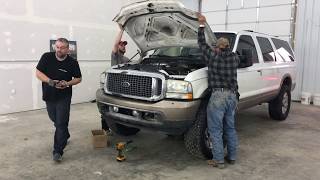 Sweet 2004 60 Powerstroke Excursion Gets 2016 Super Duty Front End Conversion Part 1 [upl. by Attoynek834]